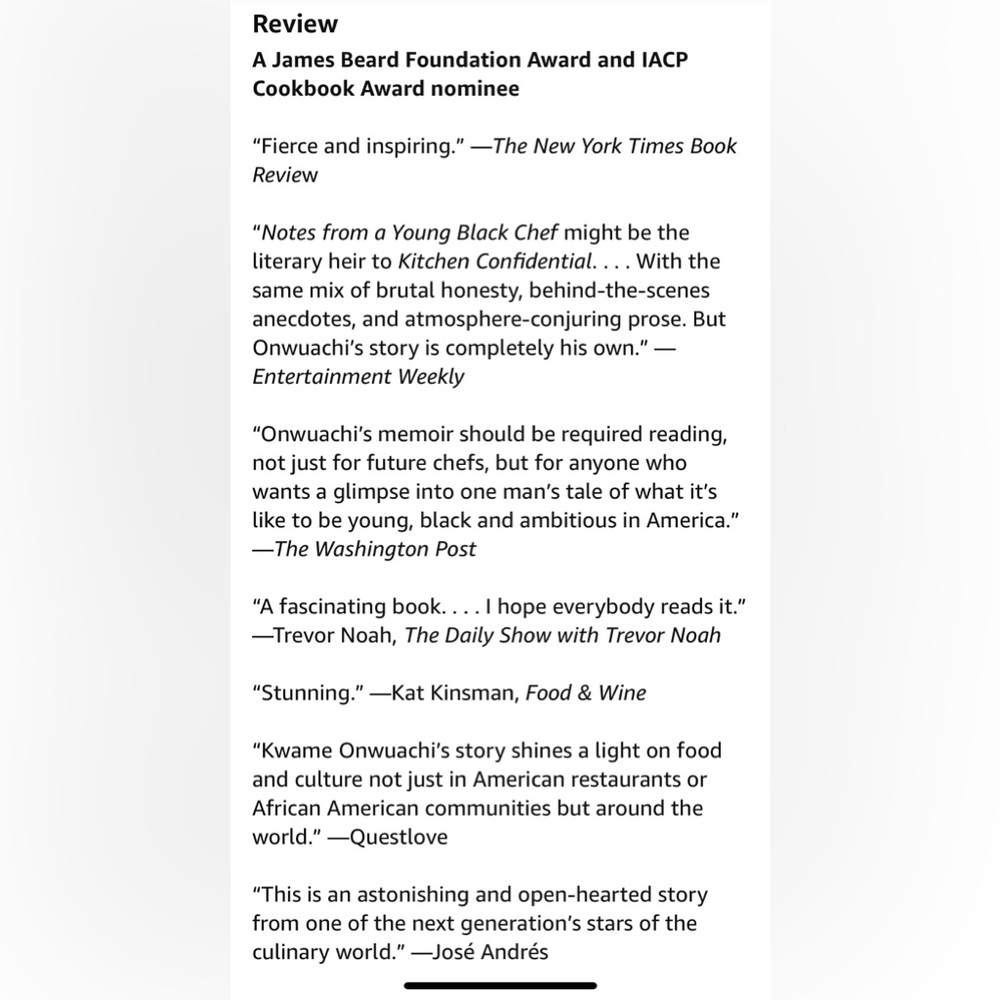 NWT (sold out) paperback “Notes from a Young Black Chef”. Award-winning memoir - Picture 5 of 10